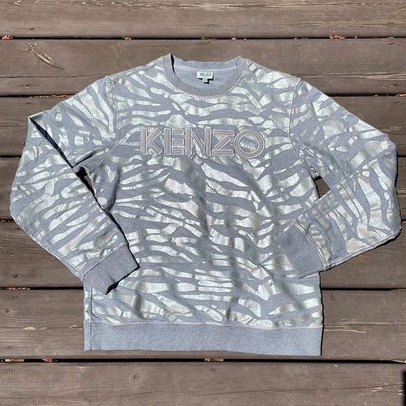 Kenzo Tops - Kenzo Paris Aop Tiger Striped Crewneck Sweater